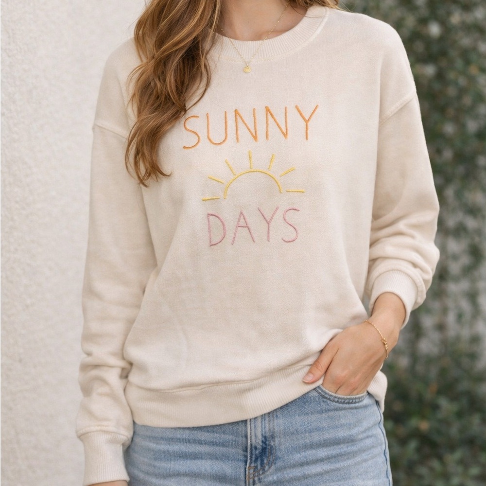 Workshop Republic Embroidered Graphic Sweater